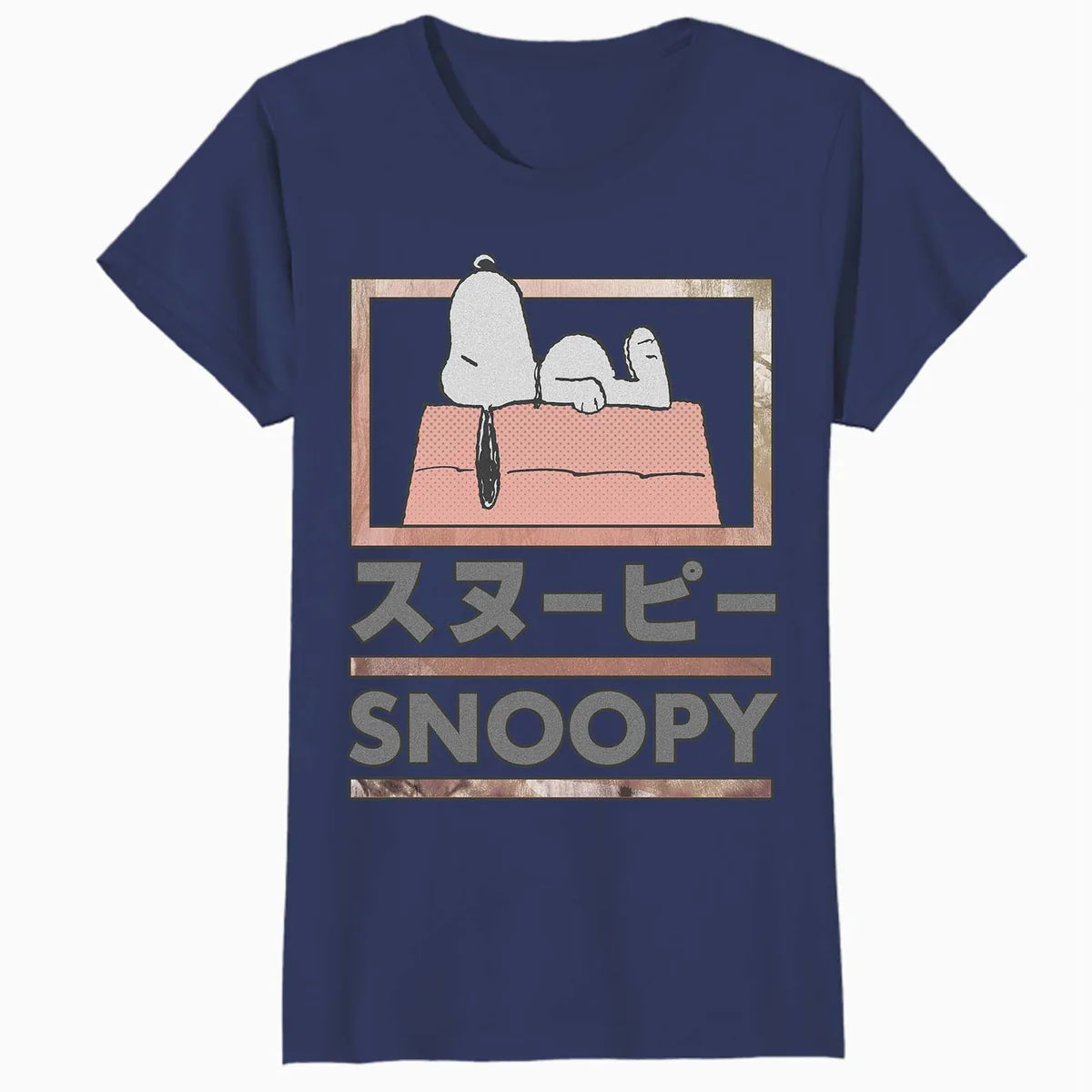 Peanuts Tokyo Snoopy Dog House Japan Fun Kanji Lol Retro 90s Official Women's SKINNY FIT T-Shirt