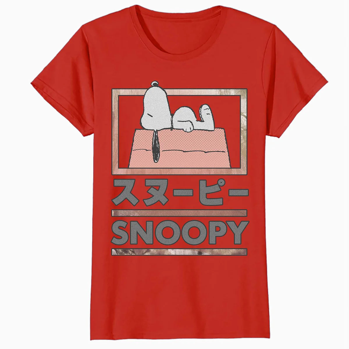 Peanuts Tokyo Snoopy Dog House Japan Fun Kanji Lol Retro 90s Official Women's SKINNY FIT T-Shirt
