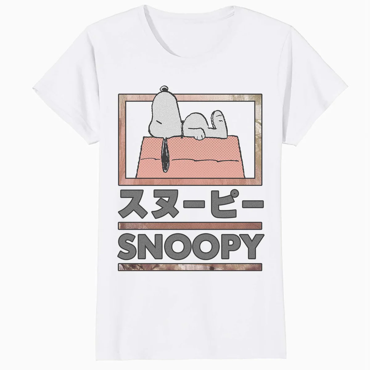 Peanuts Tokyo Snoopy Dog House Japan Fun Kanji Lol Retro 90s Official Women's SKINNY FIT T-Shirt
