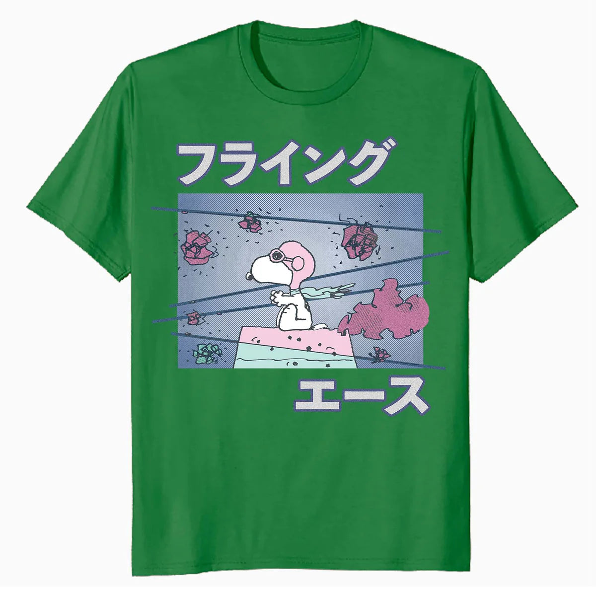 Peanuts Tokyo Snoopy Flying Ace Cute Fun Vintage 90s Manga Official Men's T-Shirt