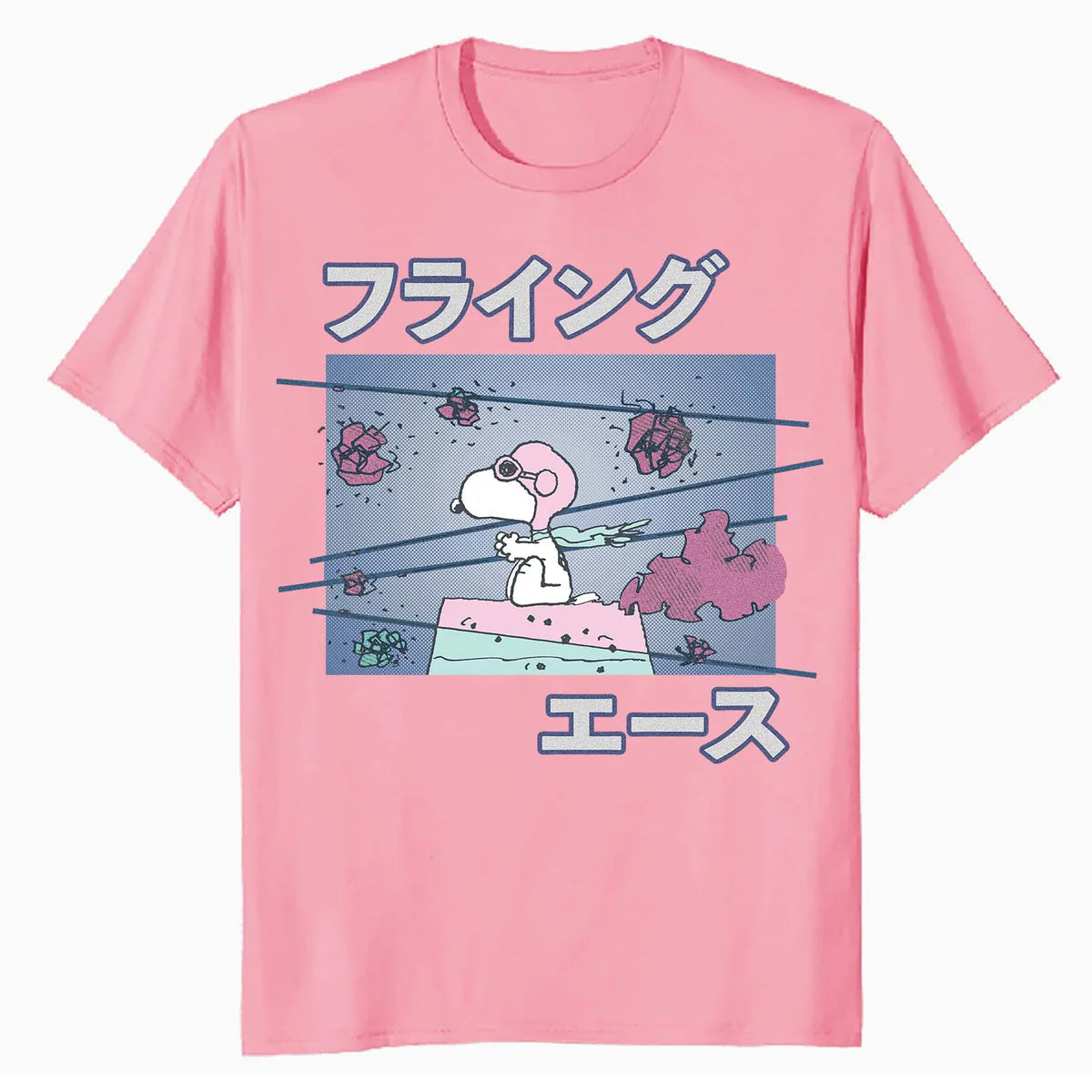 Peanuts Tokyo Snoopy Flying Ace Cute Fun Vintage 90s Manga Official Men's T-Shirt