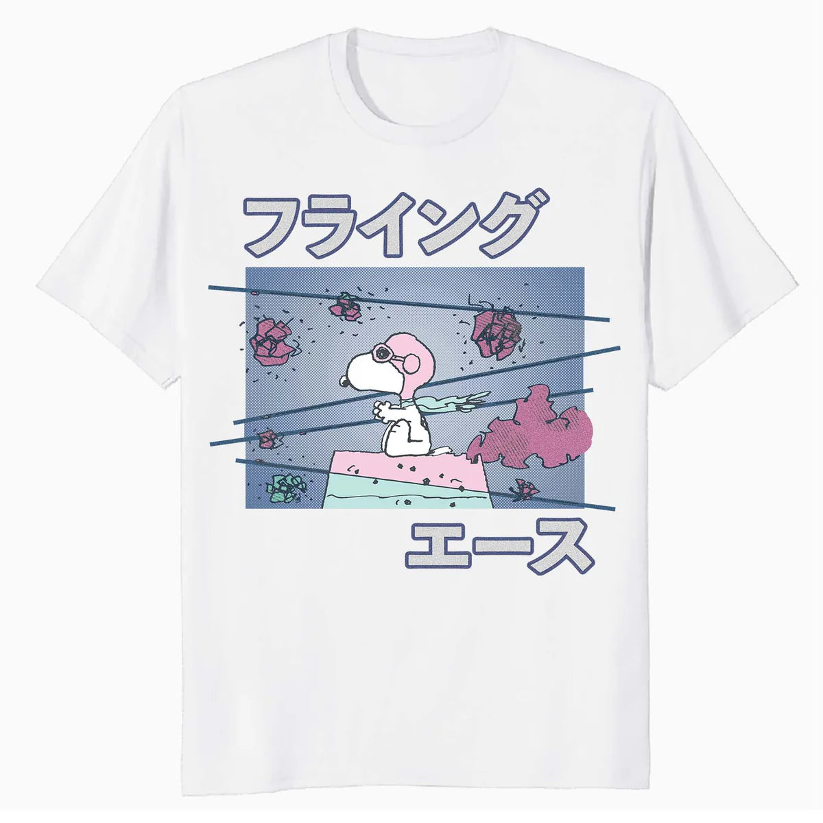 Peanuts Tokyo Snoopy Flying Ace Cute Fun Vintage 90s Manga Official Men's T-Shirt
