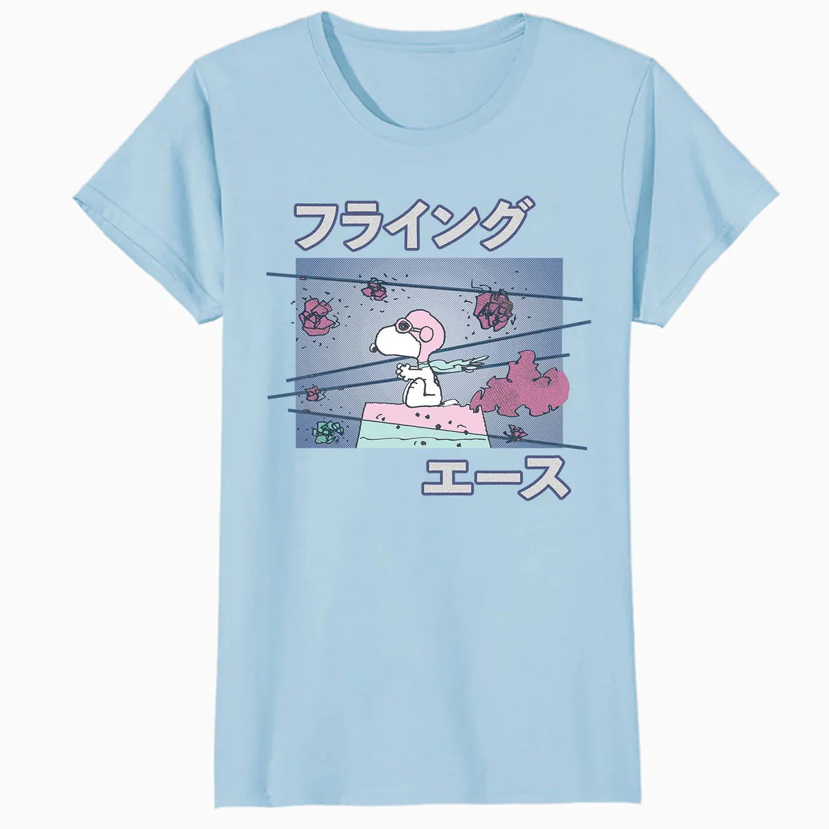 Peanuts Tokyo Snoopy Flying Ace Cute Fun Vintage 90s Manga Official Women's SKINNY FIT T-Shirt