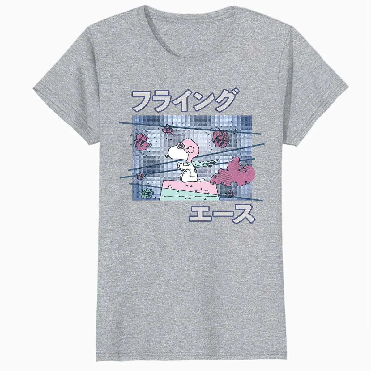 Peanuts Tokyo Snoopy Flying Ace Cute Fun Vintage 90s Manga Official Women's SKINNY FIT T-Shirt