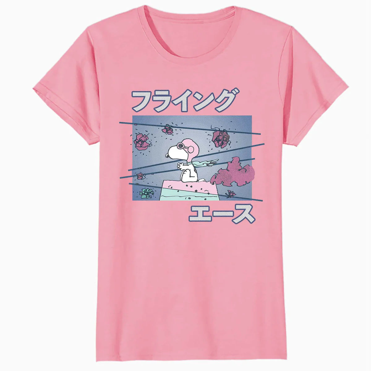 Peanuts Tokyo Snoopy Flying Ace Cute Fun Vintage 90s Manga Official Women's SKINNY FIT T-Shirt