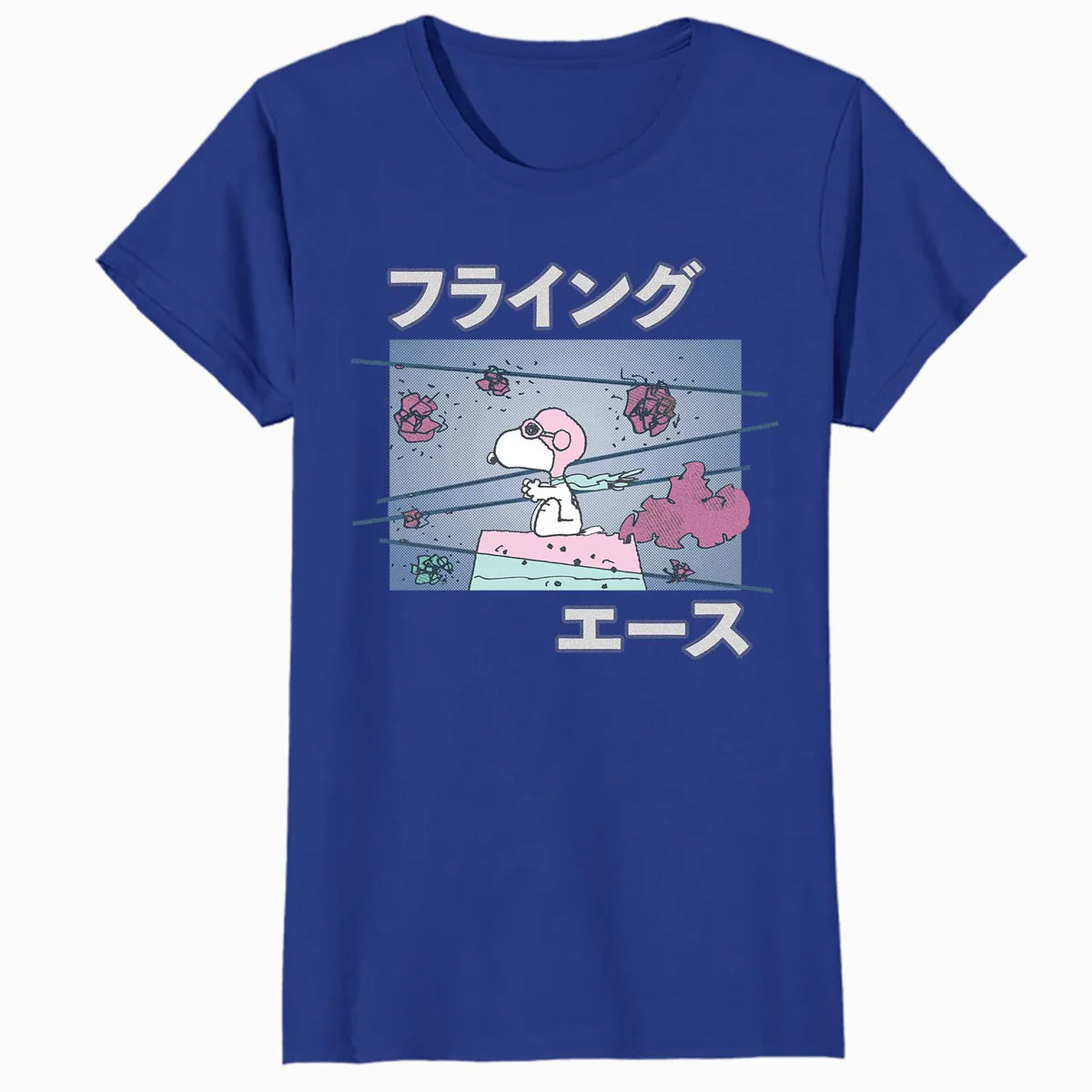 Peanuts Tokyo Snoopy Flying Ace Cute Fun Vintage 90s Manga Official Women's SKINNY FIT T-Shirt