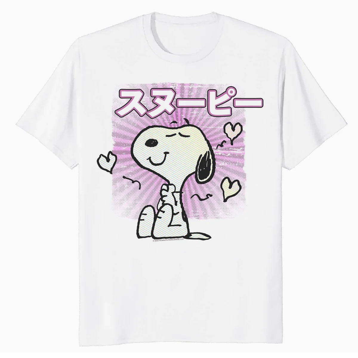 Peanuts Tokyo Snoopy Love Hearts Vintage Japan BFF Kanji VHS Official Men's T-Shirt
