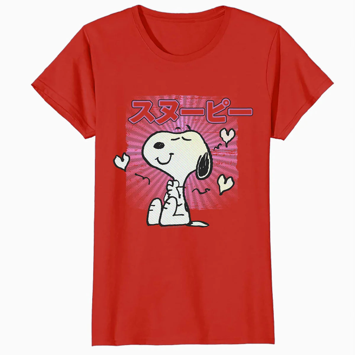Peanuts Tokyo Snoopy Love Hearts Vintage Japan BFF Kanji VHS Official Women's SKINNY FIT T-Shirt