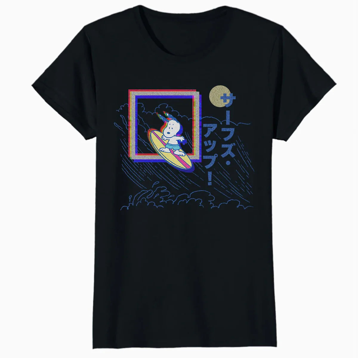 Peanuts Tokyo Snoopy Surfs Up Japan Vintage Kanji VHS Glitch Official Women's SKINNY FIT T-Shirt
