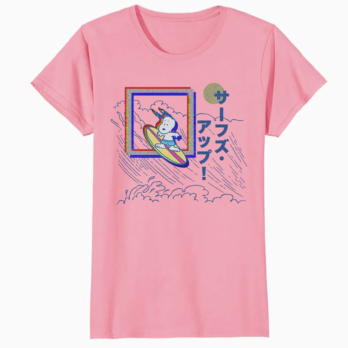 Peanuts Tokyo Snoopy Surfs Up Japan Vintage Kanji VHS Glitch Official Women's SKINNY FIT T-Shirt
