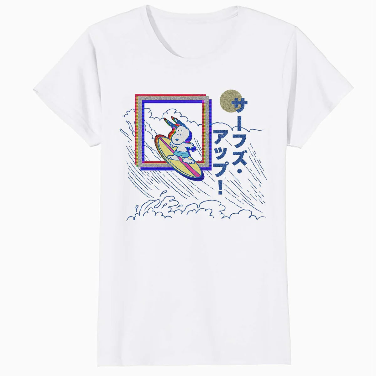 Peanuts Tokyo Snoopy Surfs Up Japan Vintage Kanji VHS Glitch Official Women's SKINNY FIT T-Shirt