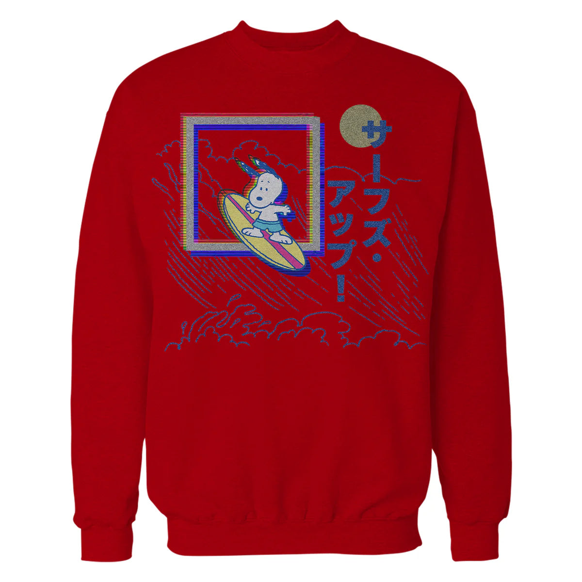 Peanuts Tokyo Snoopy Surfs Up Japan Vintage Kanji VHS Glitch Official Sweatshirt