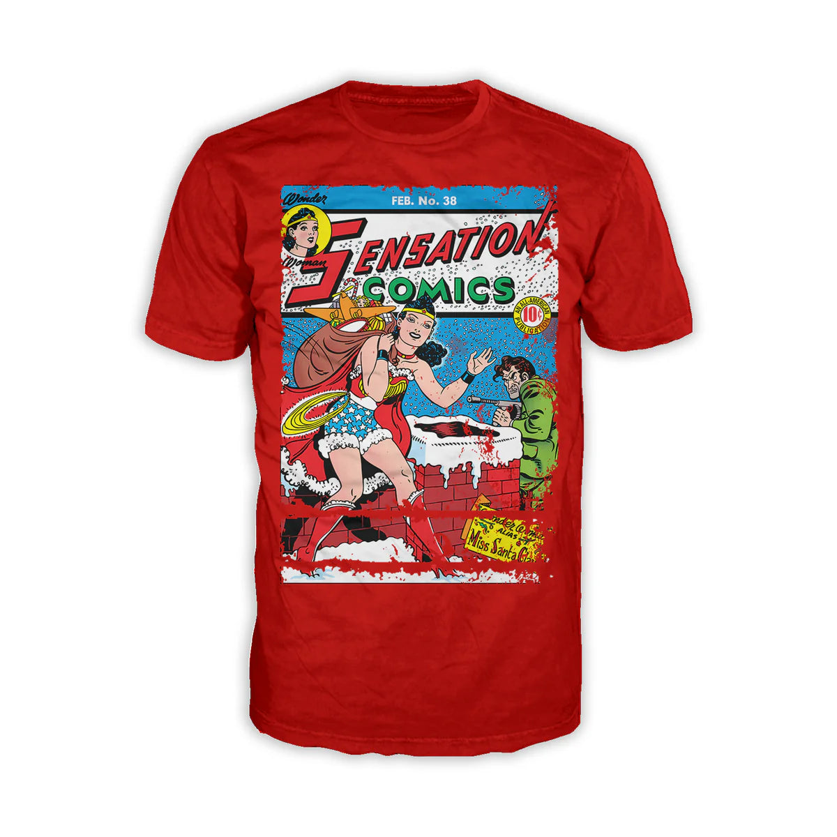 DC Comics Wonder Woman Cover 38 Xmas Red T-Shirt