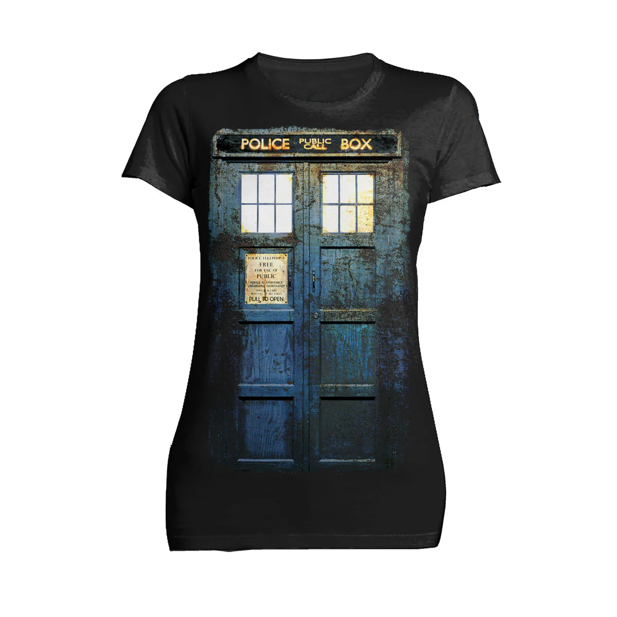 Doctor Who Cosplay Tardis Distressed Official Women's T-shirt