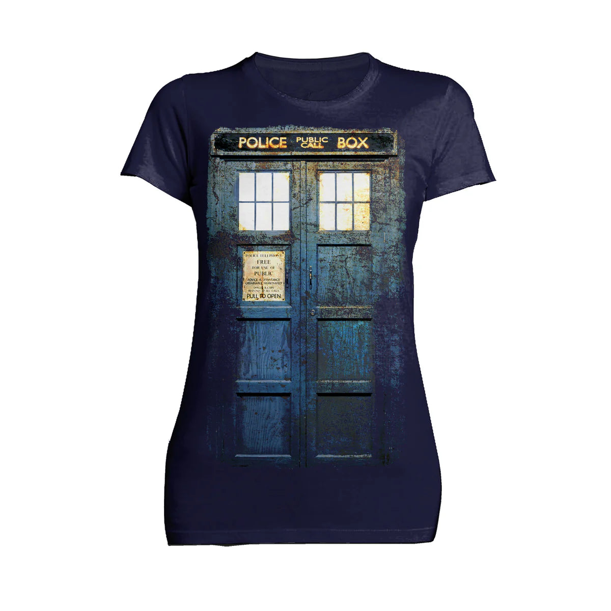 Doctor Who Cosplay Tardis Distressed Official Women's T-shirt