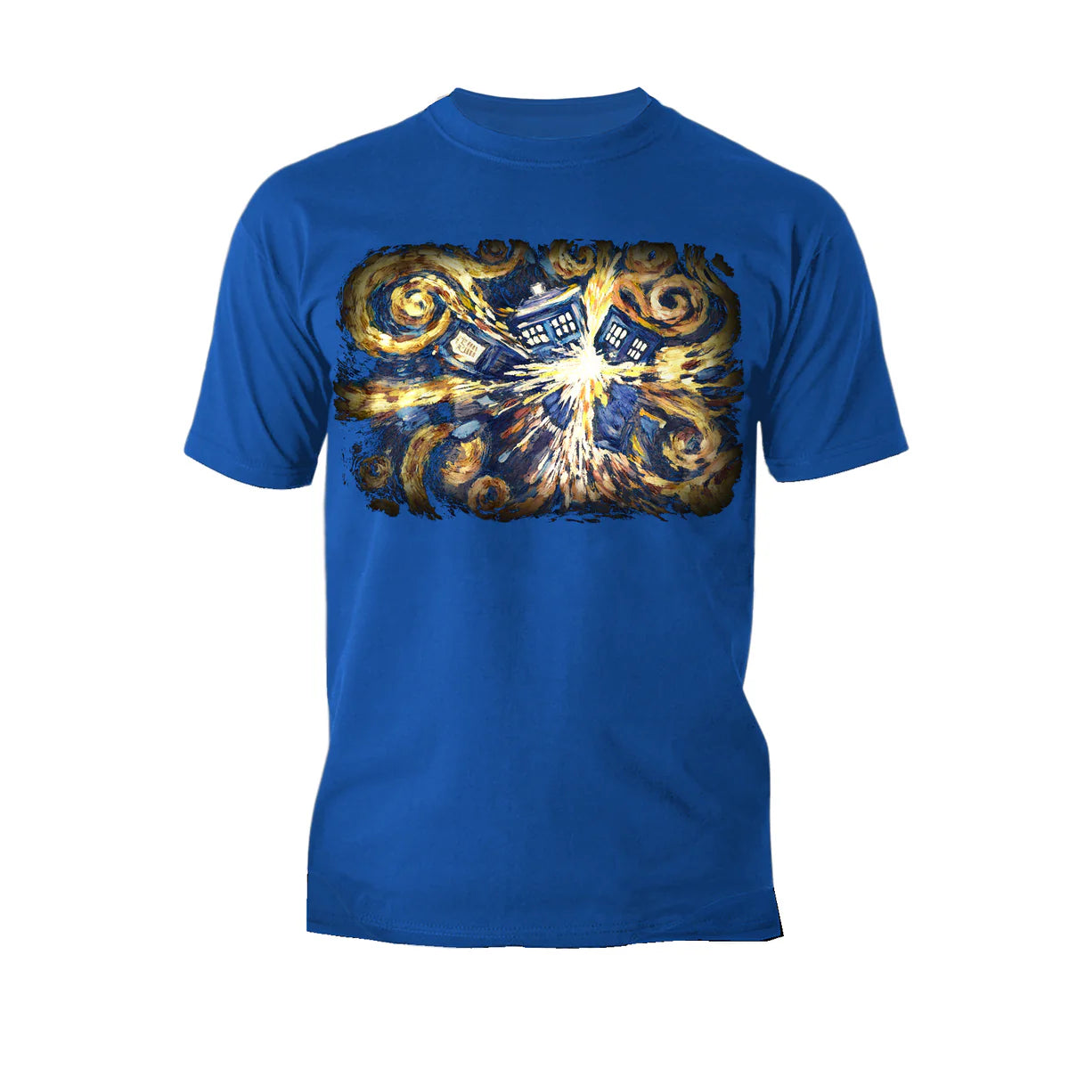 Doctor Who Art Tardis Van Gogh Official Men's T-shirt
