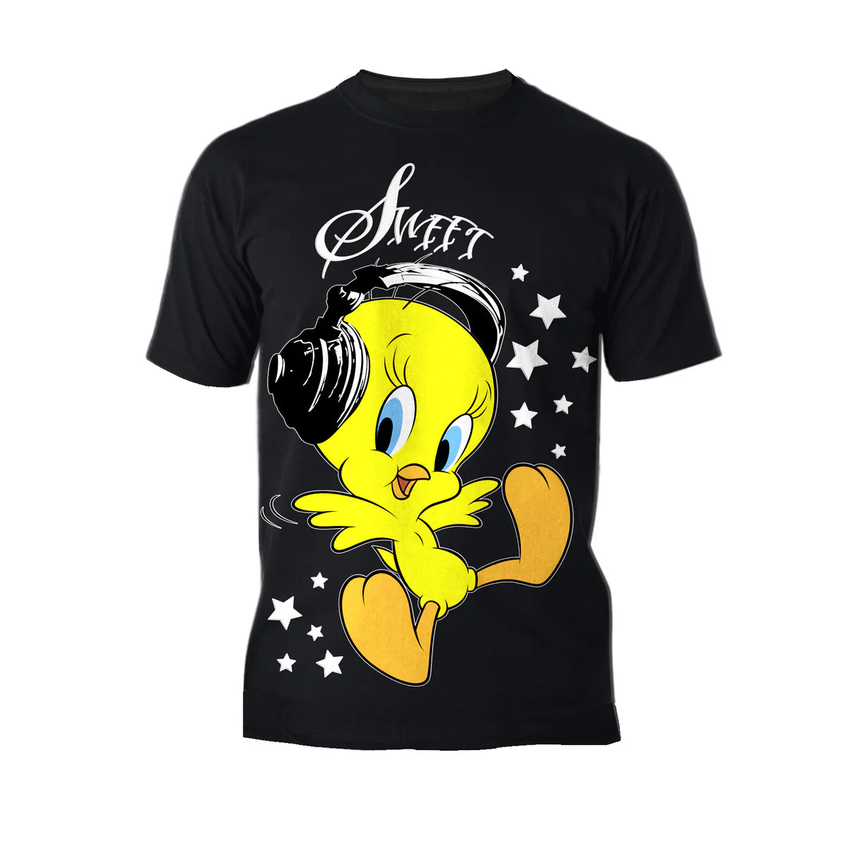 Looney Tunes Tweety Headphones Official Men's T-Shirt