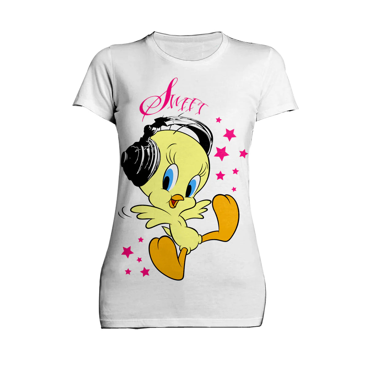 Looney Tunes Tweety Headphones Official Women's T-Shirt