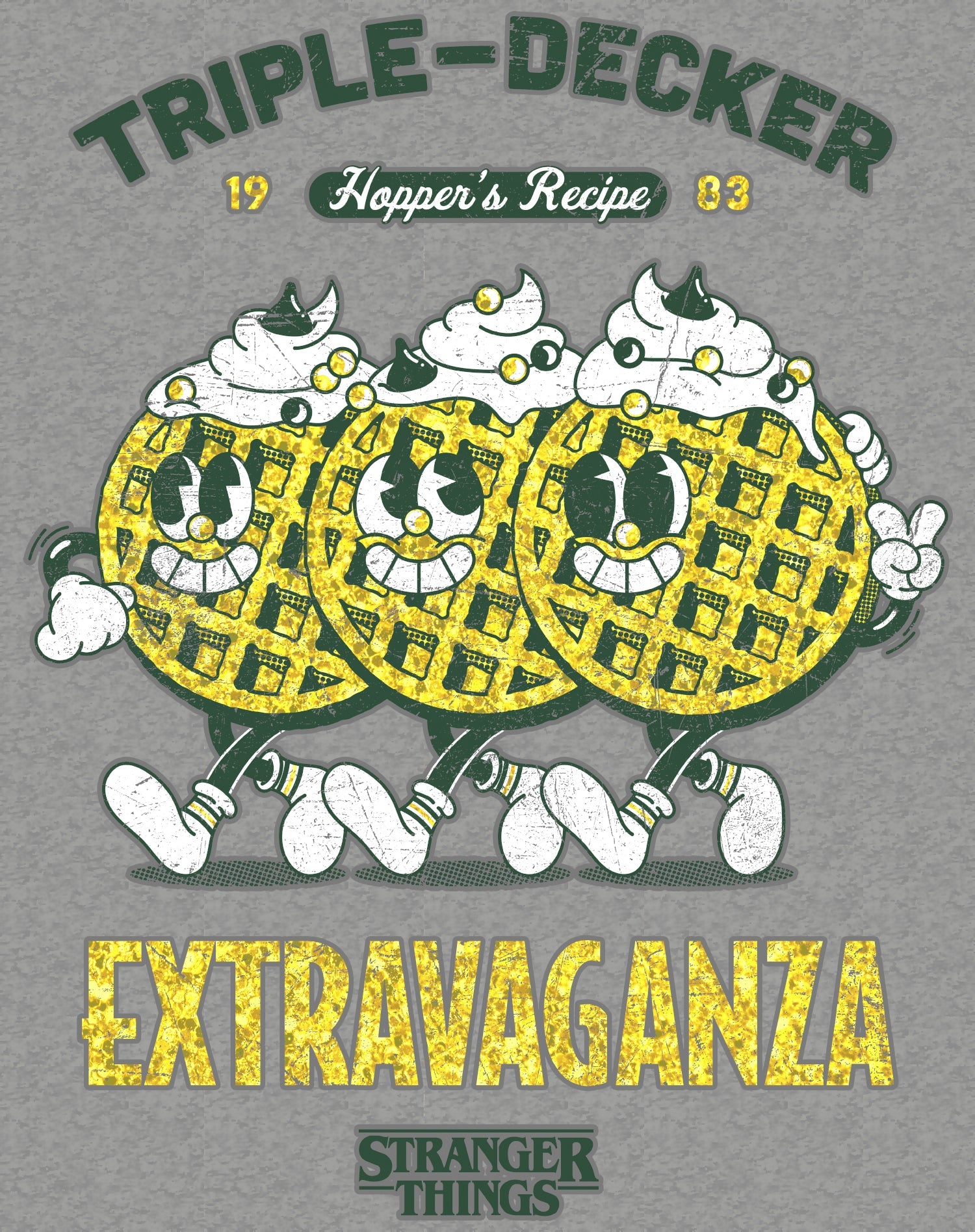 Stranger Things Scoops Ahoy Hopper Triple Retro Vintage 80s Official Men' T-Shirt