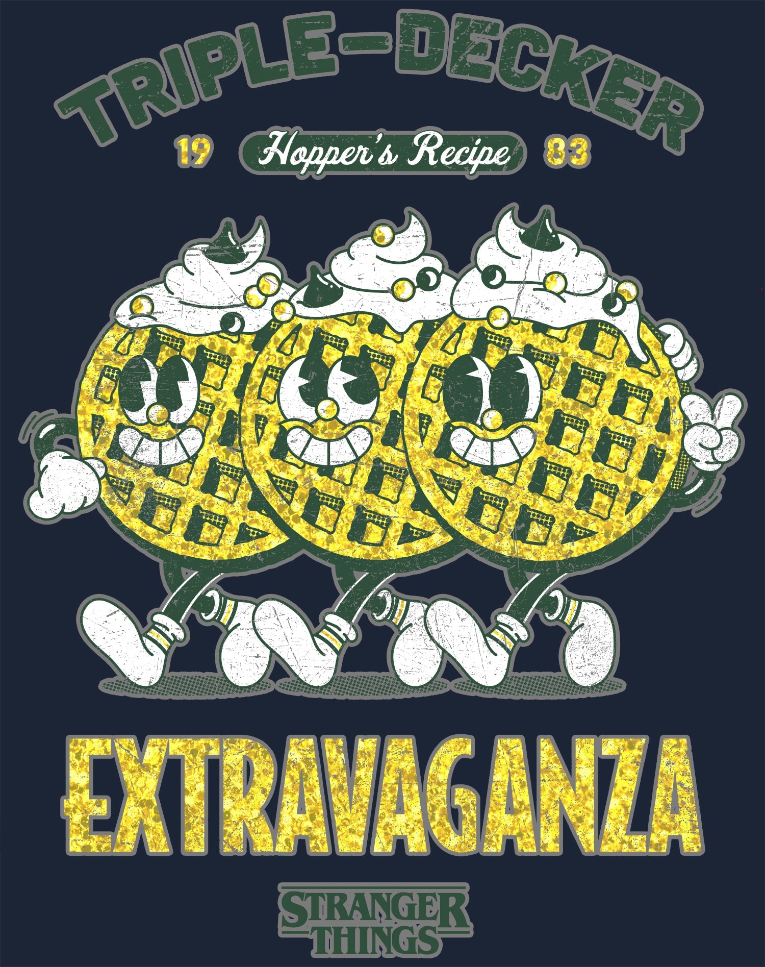 Stranger Things Scoops Ahoy Hopper Triple Retro Vintage 80s Official Men' T-Shirt