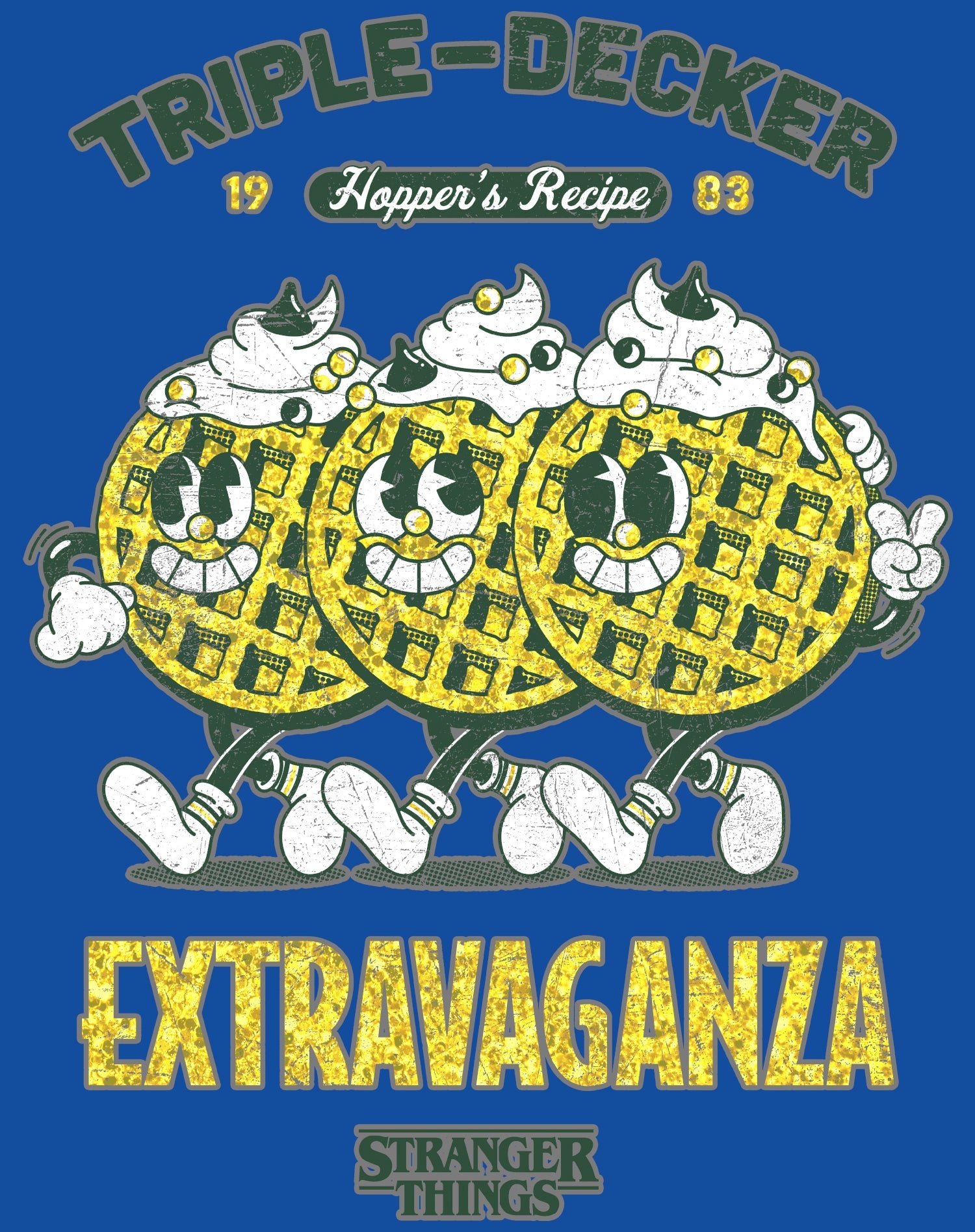 Stranger Things Scoops Ahoy Hopper Triple Retro Vintage 80s Official Men' T-Shirt