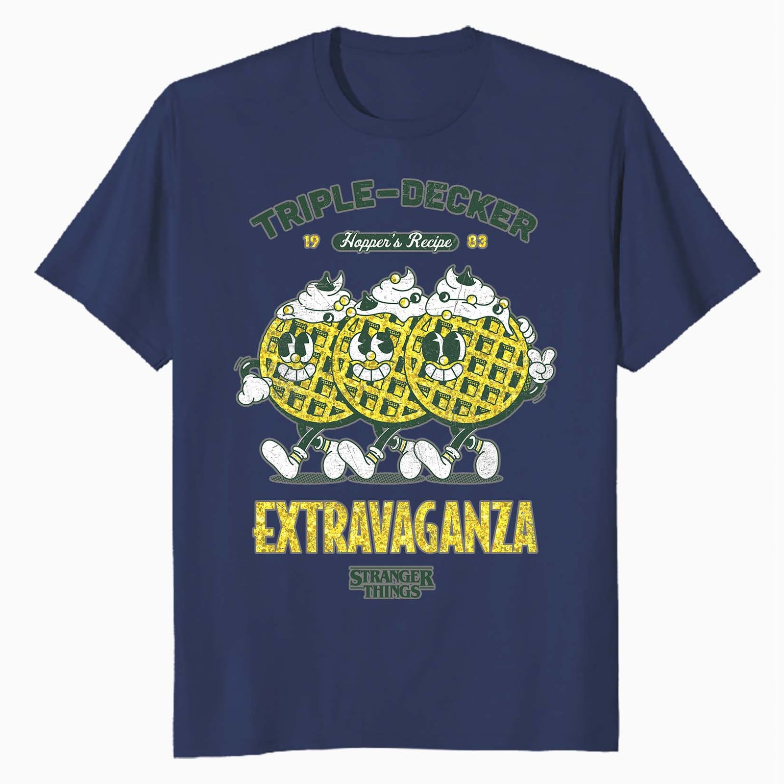 Stranger Things Scoops Ahoy Hopper Triple Retro Vintage 80s Official Men' T-Shirt