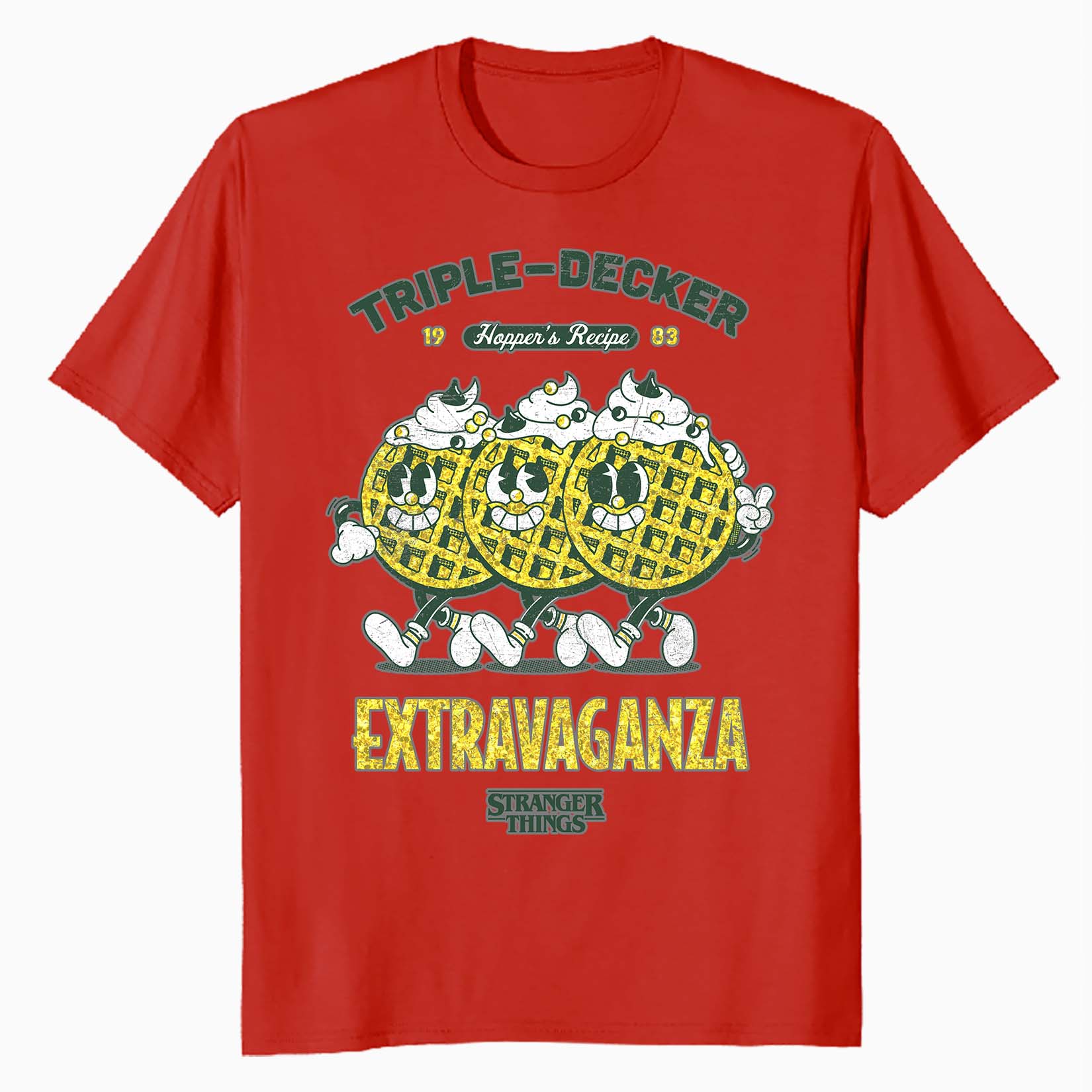 Stranger Things Scoops Ahoy Hopper Triple Retro Vintage 80s Official Men' T-Shirt
