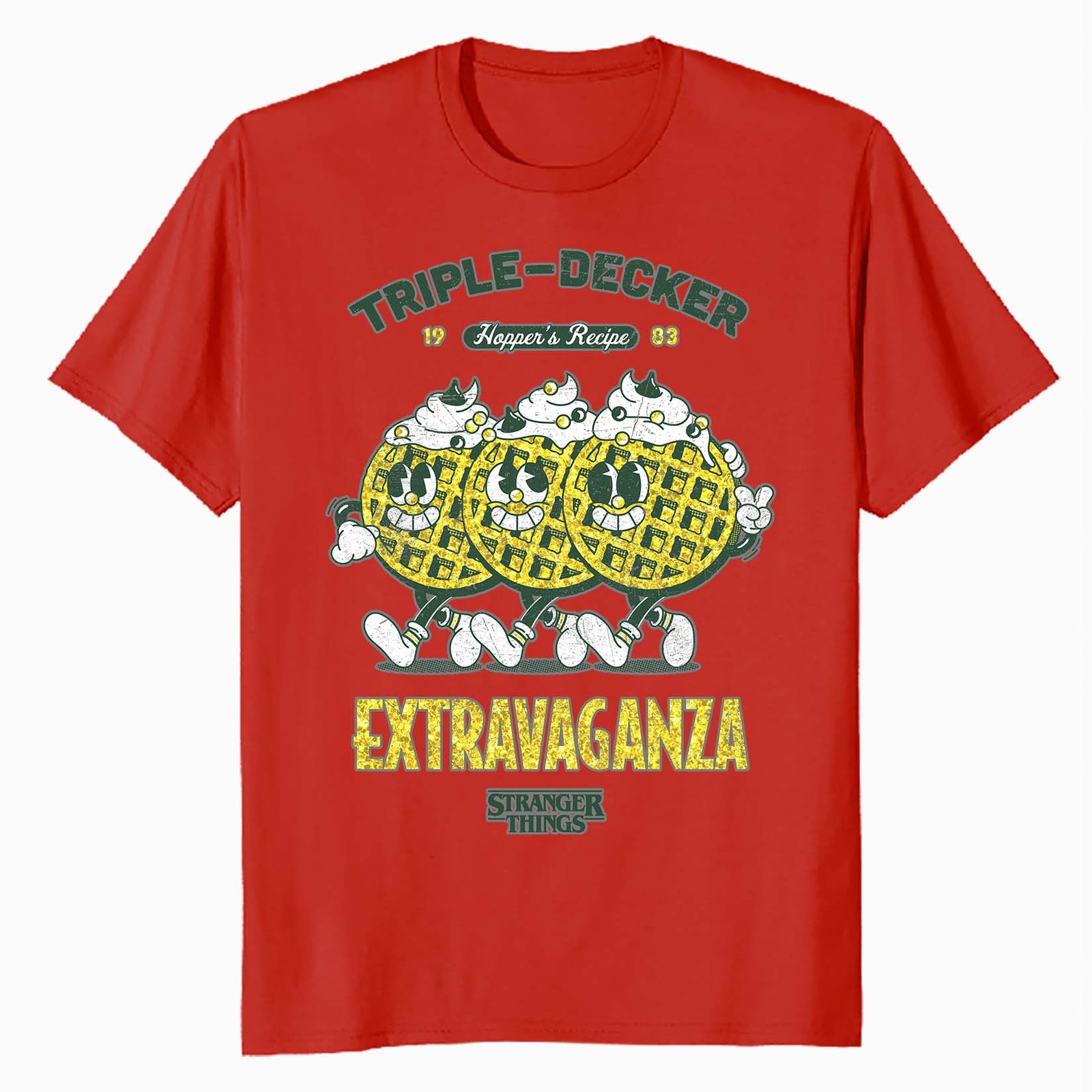 Stranger Things Scoops Ahoy Hopper Triple Retro Vintage 80s Official Men' T-Shirt