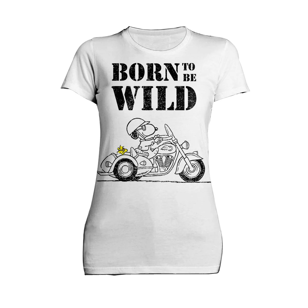 Peanuts Snoopy Woodstock Sketch Born Wild Official Women's T-shirt