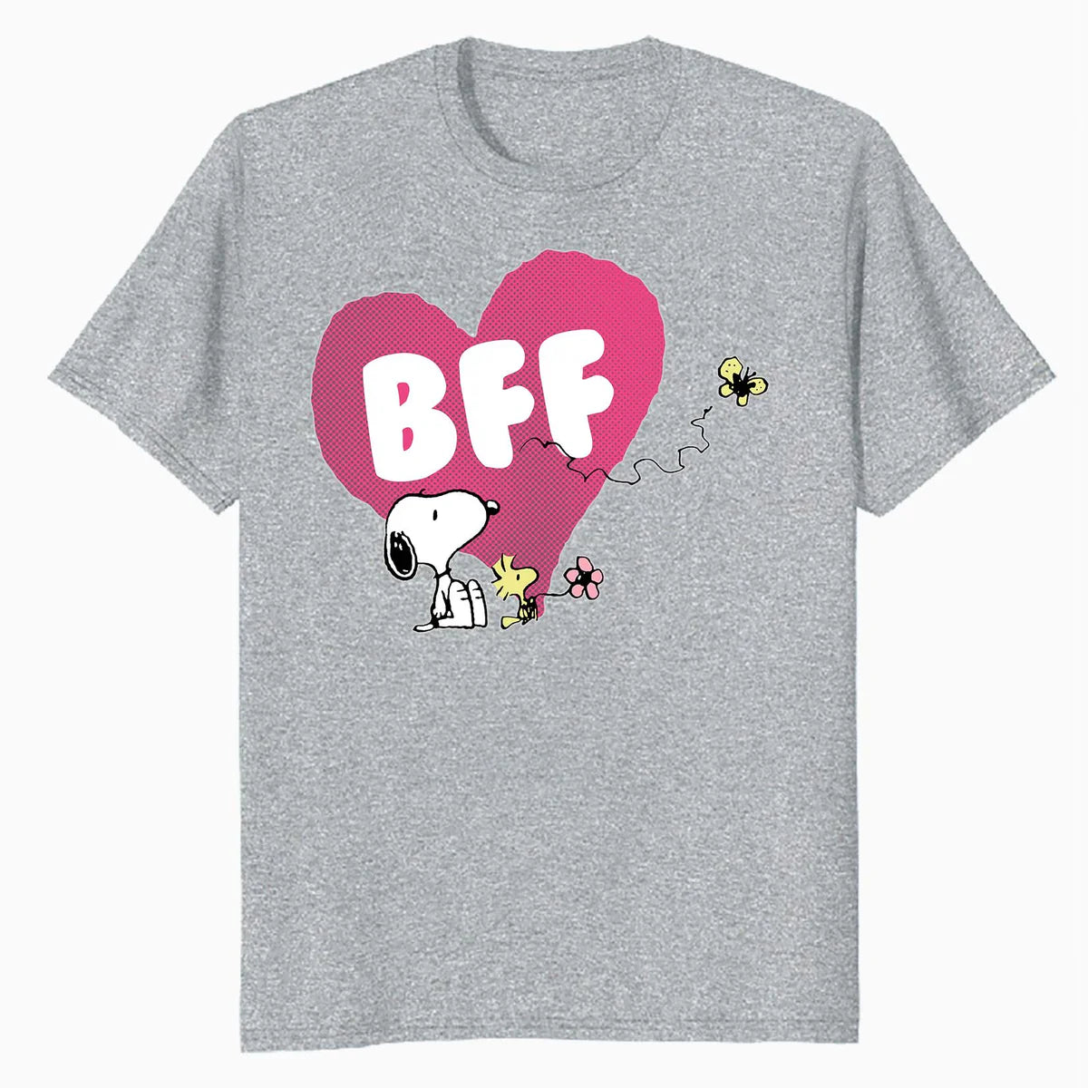 Peanuts Snoopy Woodstock BFF Pink Heart Vintage Classic Official Men's T-Shirt