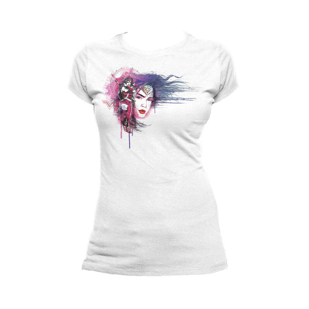DC Batman V Superman Wonder Woman Graff Character Face Official Women's T-shirt