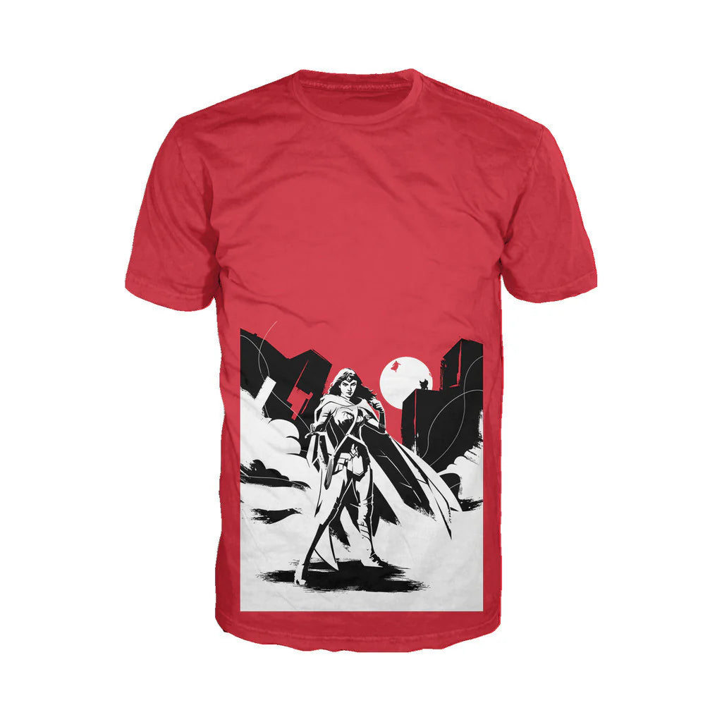DC Batman V Superman Wonder Woman Splash Noir Official Men's T-shirt