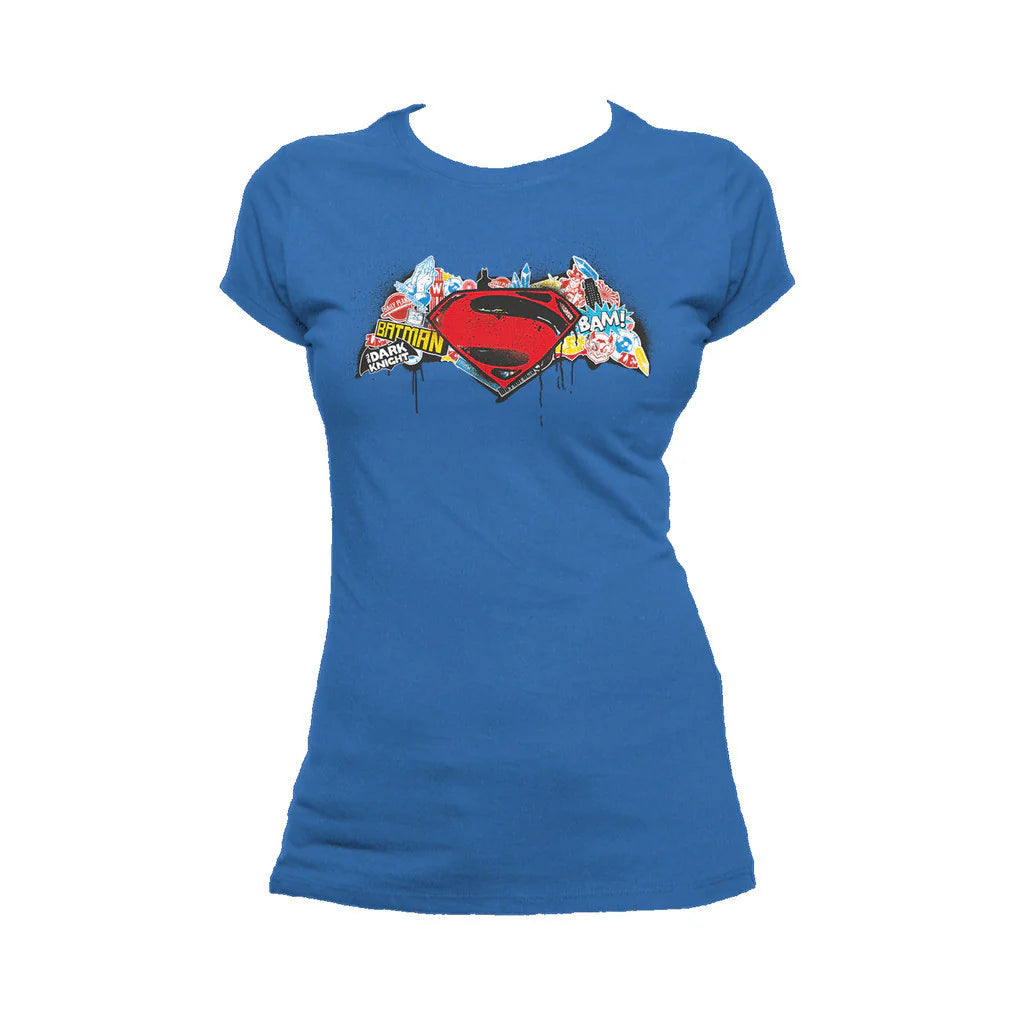DC Batman V Superman Logo Stencil Official Women's T-shirt