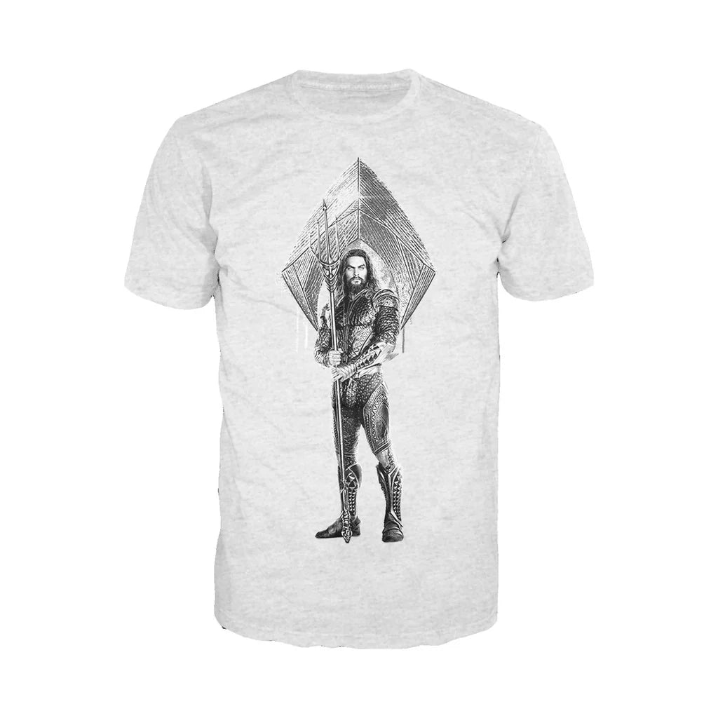 DC Justice League Logo Aquaman Trident Official Men's T-shirt