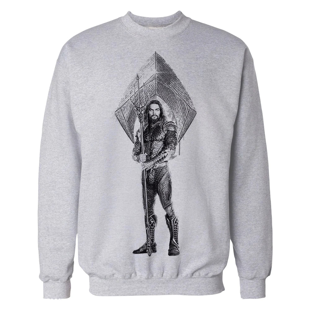 DC Justice League Logo Aquaman Trident Official Sweatshirt