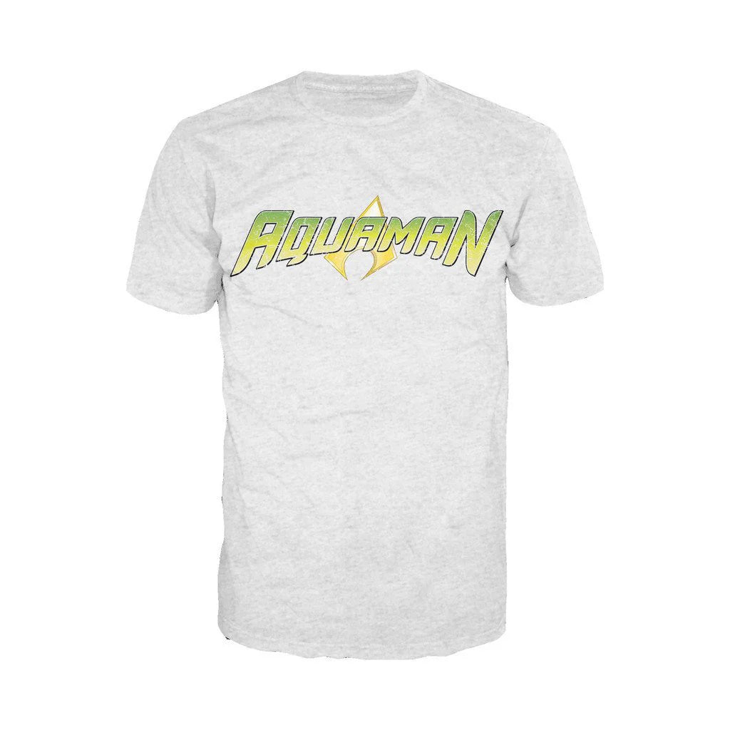 DC Comics Aquaman Distressed Logo Official Men's T-shirt