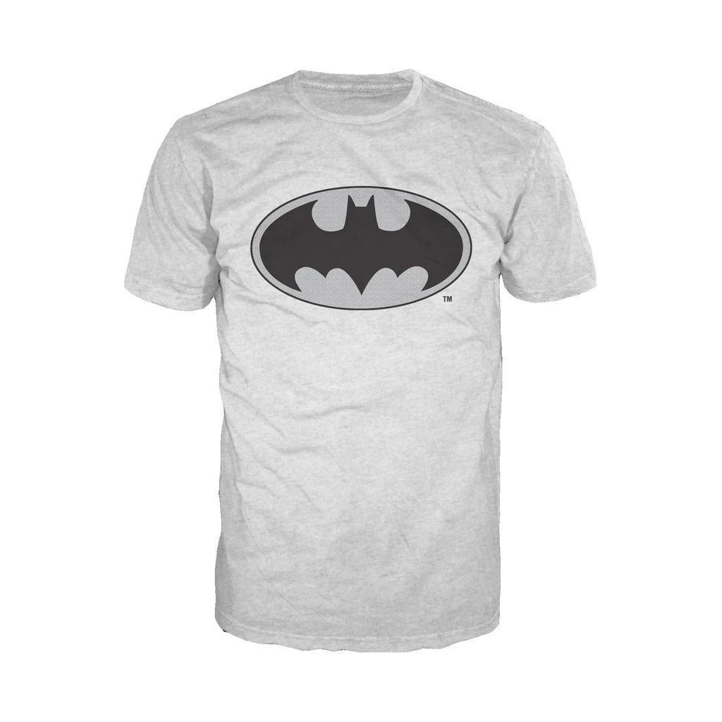 DC Comics Batman Logo Grey Official Men's T-shirt