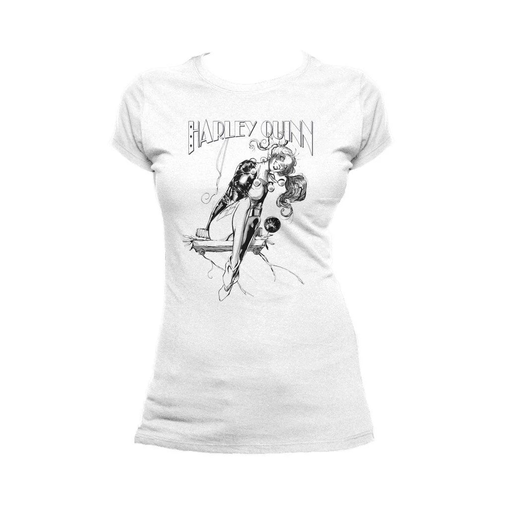 DC Comics Harley Quinn Sketch Swing 01 Official Women's T-Shirt
