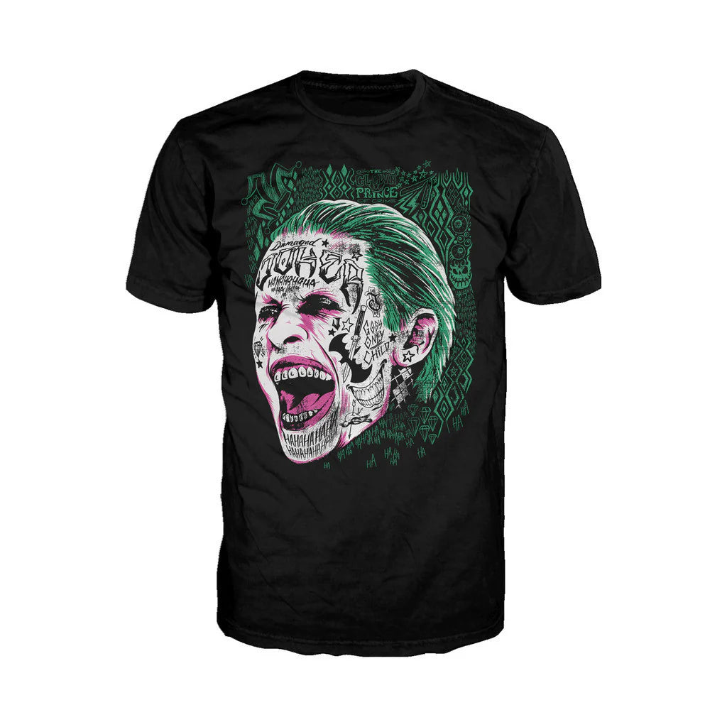 DC Suicide Squad Harley Quinn Joker Face Tattoo Official Men's T-shirt