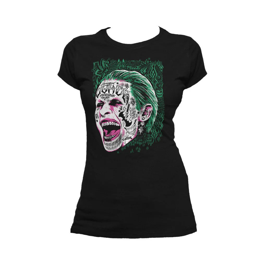DC Suicide Squad Harley Quinn Joker Face Tattoo Official Women's T-shirt