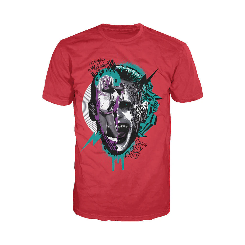 DC Suicide Squad Joker-Harley Quinn Collage Official Men's T-shirt