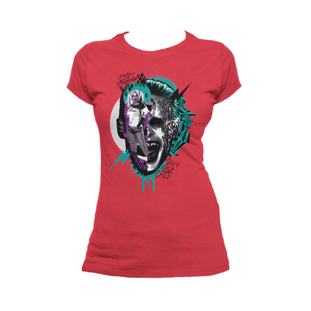 DC Suicide Squad Joker-Harley Quinn Collage Official Women's T-shirt
