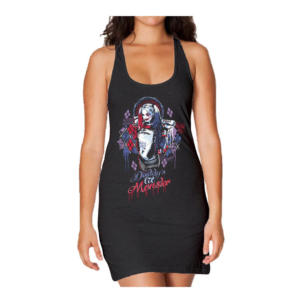 DC Suicide Squad Harley Quinn Lil Monster Official Women's Long Tank Dress