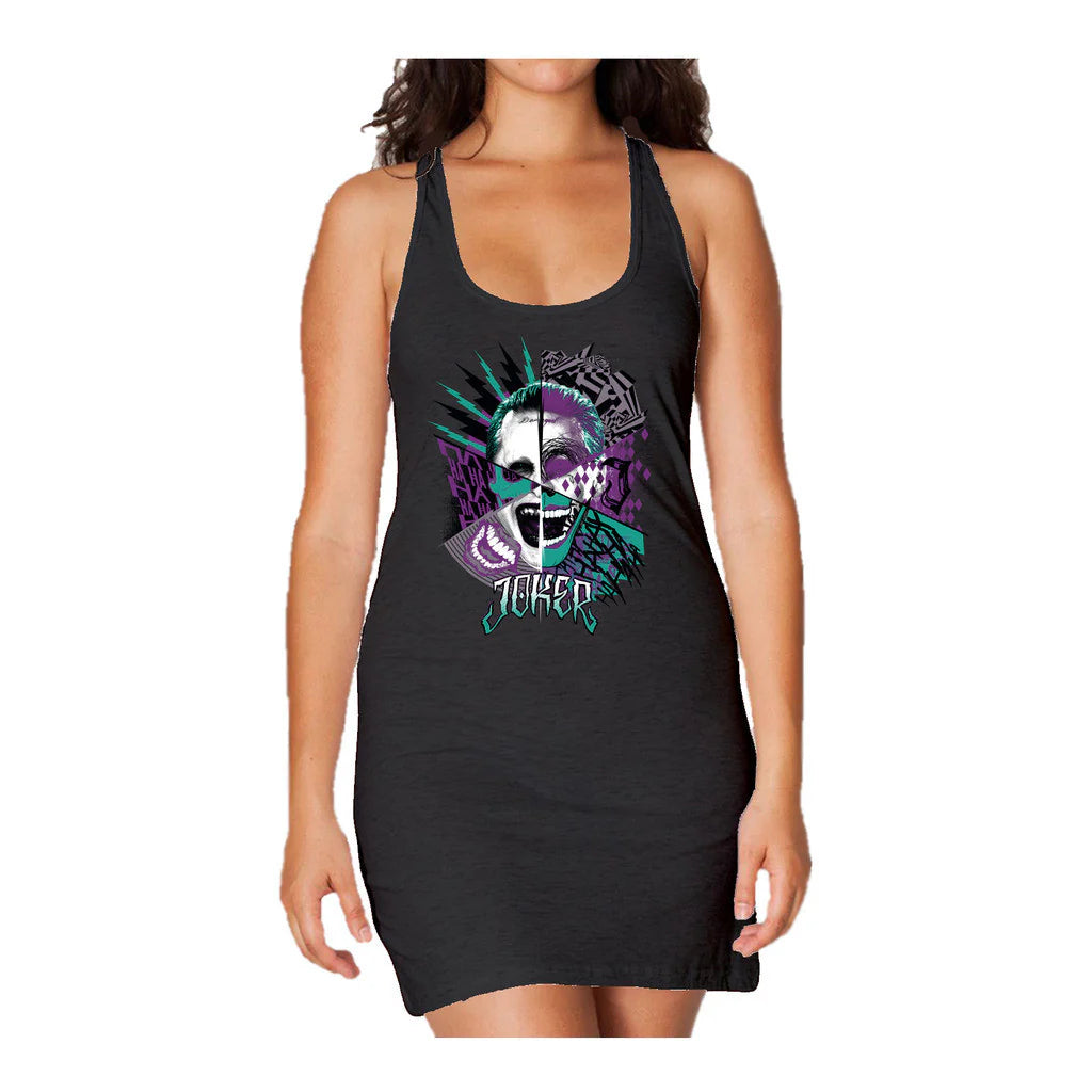 DC Suicide Squad Joker Logo Official Women's Long Tank Dress