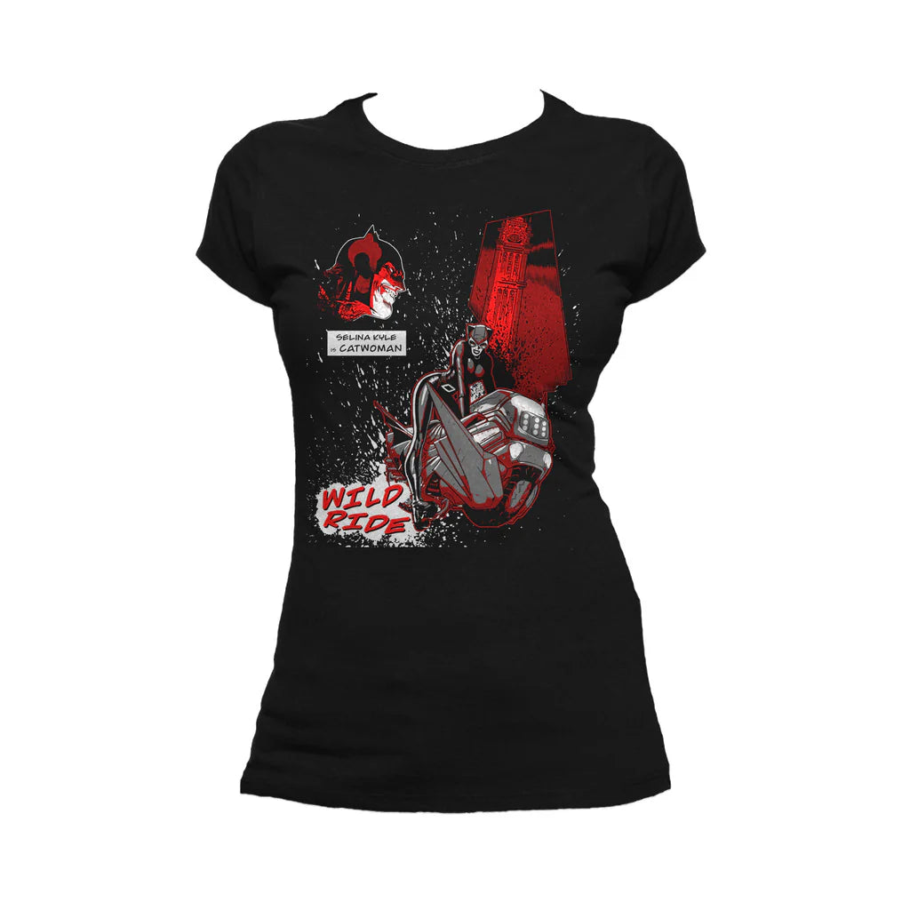 DC Comics Catwoman Wild Ride Official Women's T-shirt