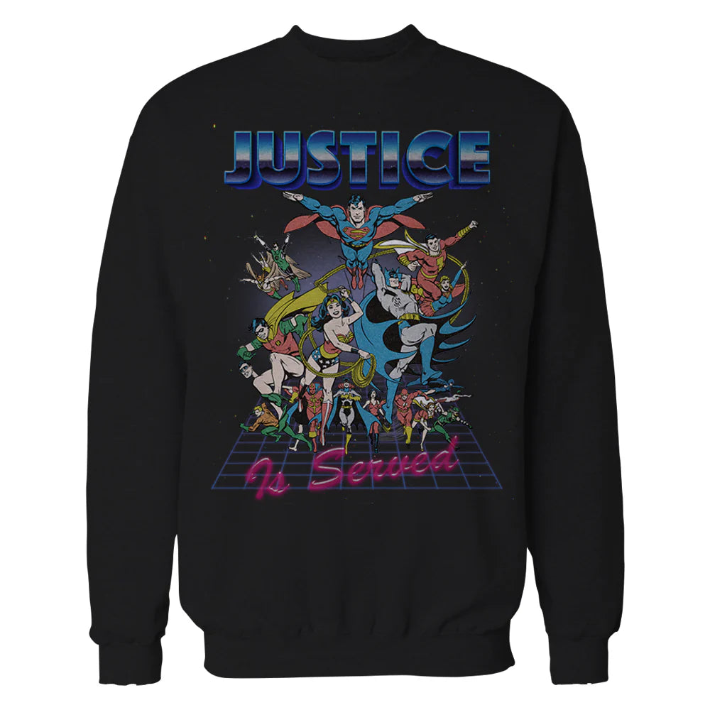 DC Comics Justice League Retro 80s Served Official Sweatshirt