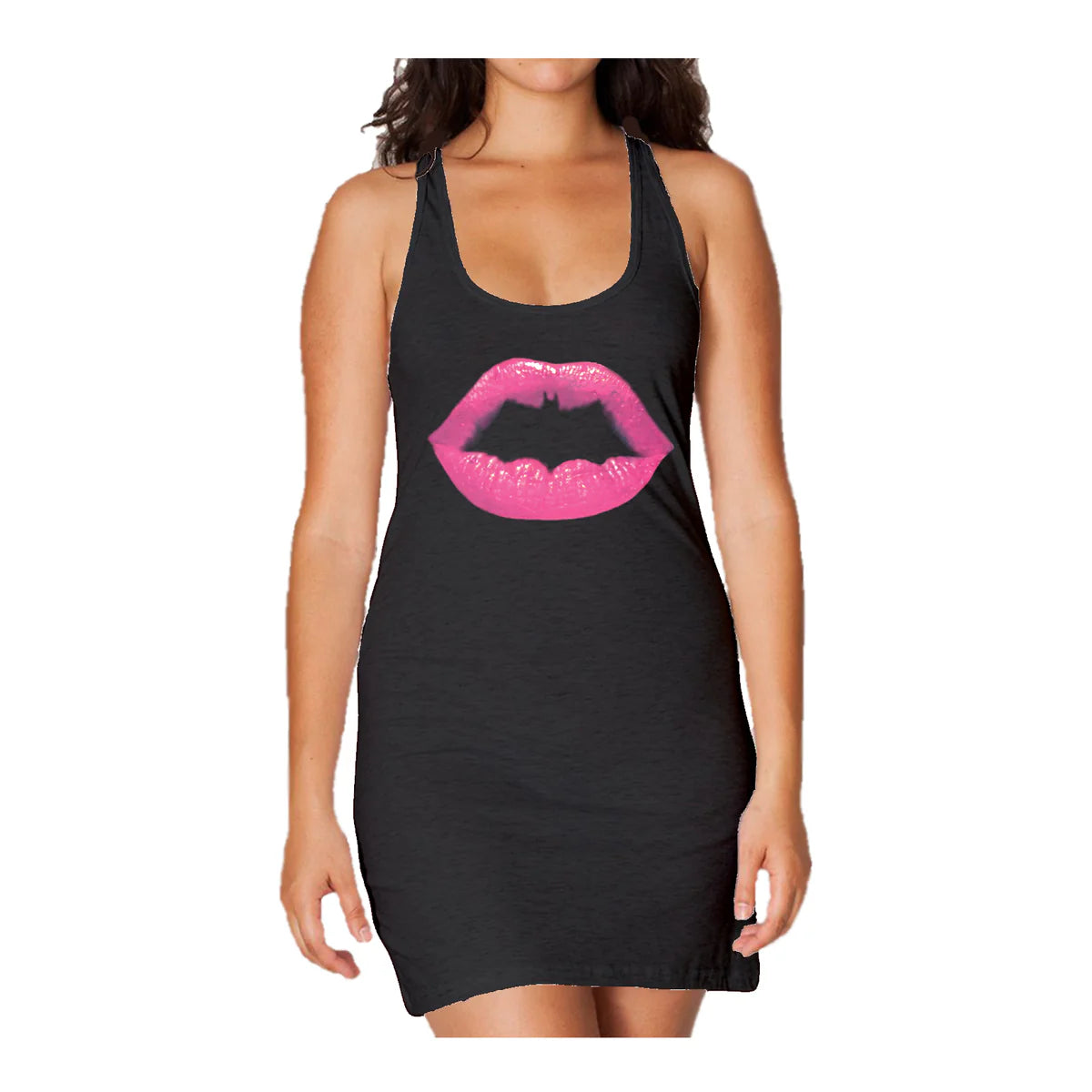 DC Comics Batgirl Logo Lips Official Women's Long Tank Dress