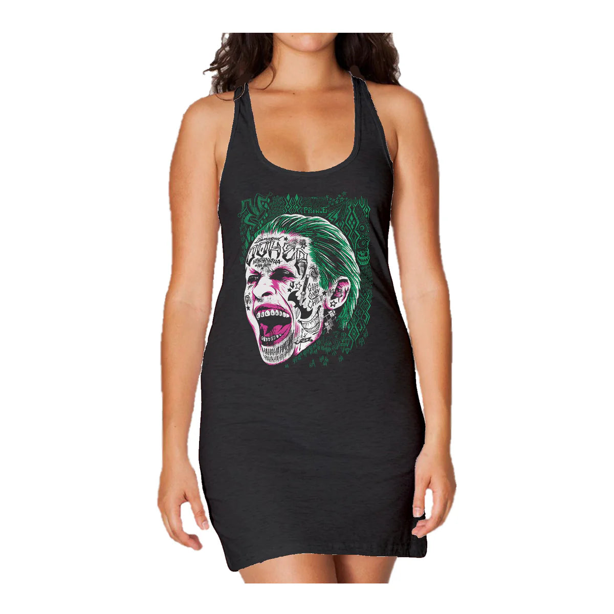 DC Suicide Squad Harley Joker Quinn Face Tattoo Official Women's Long Tank Dress