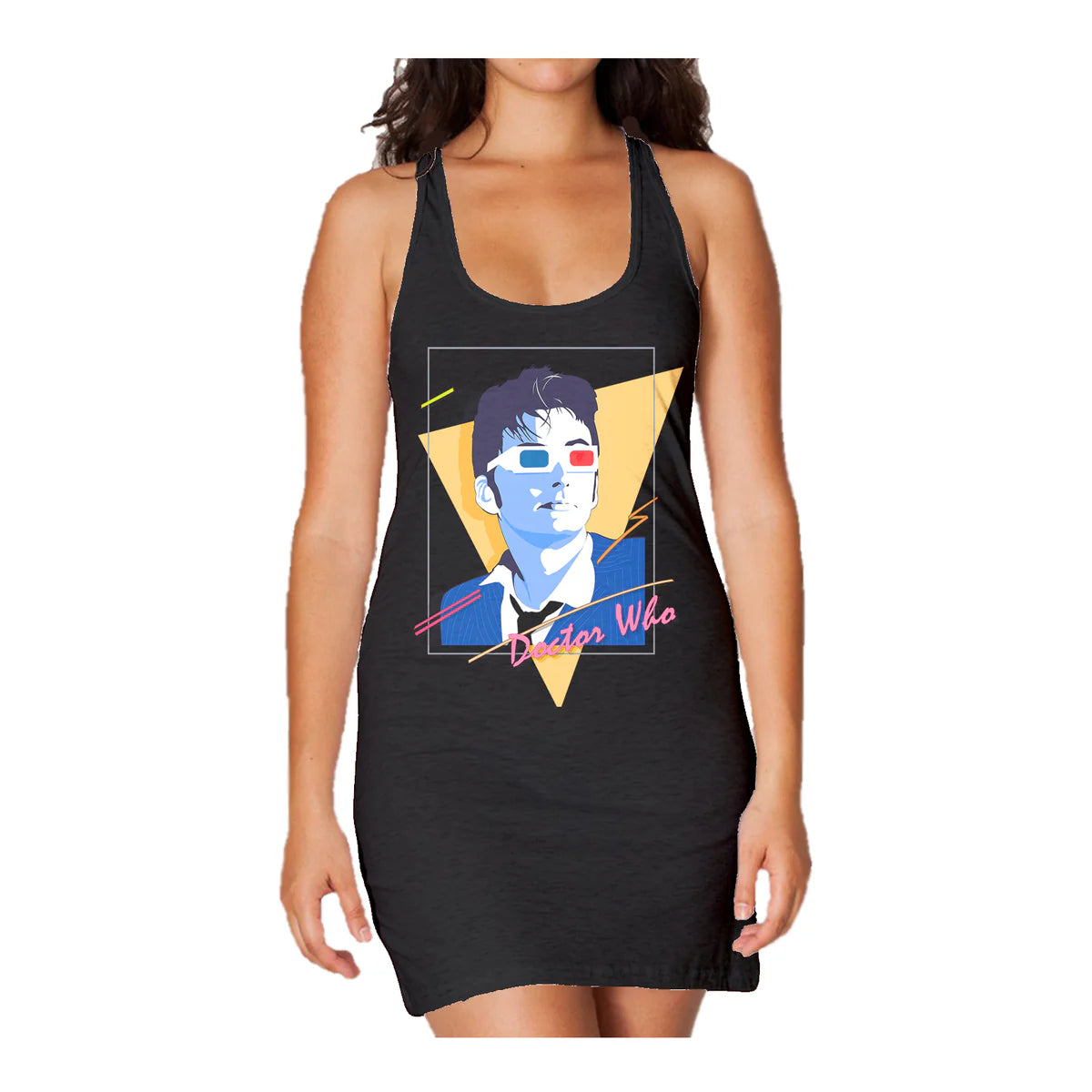Doctor Who 80s Tenant Nagel Official Women's Long Tank Dress