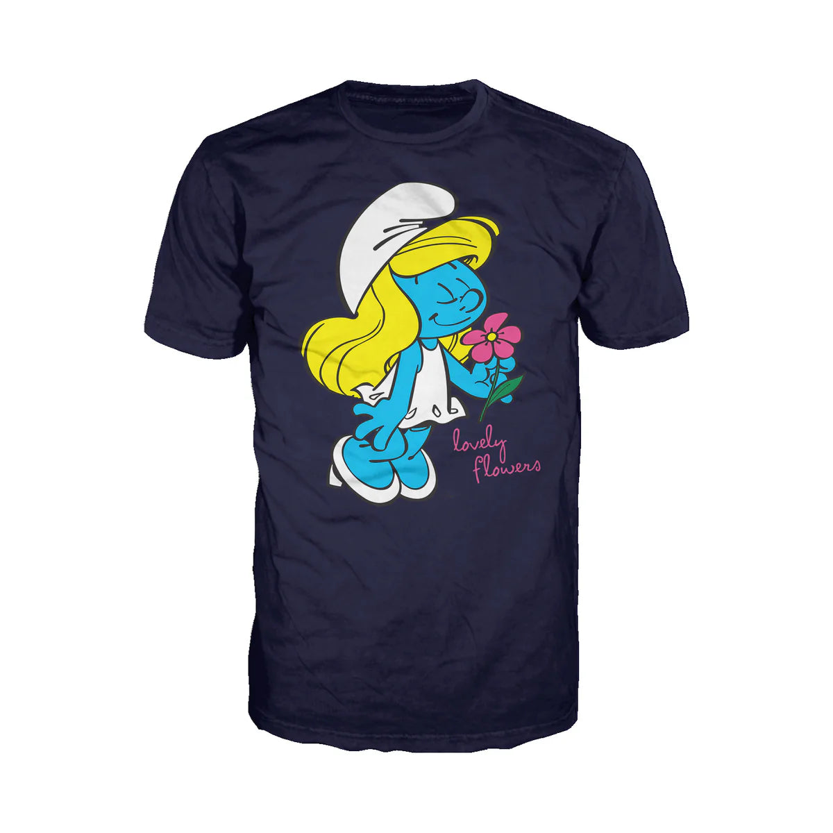 The Smurfs Smurfette Character Flowers Official Men's T-shirt
